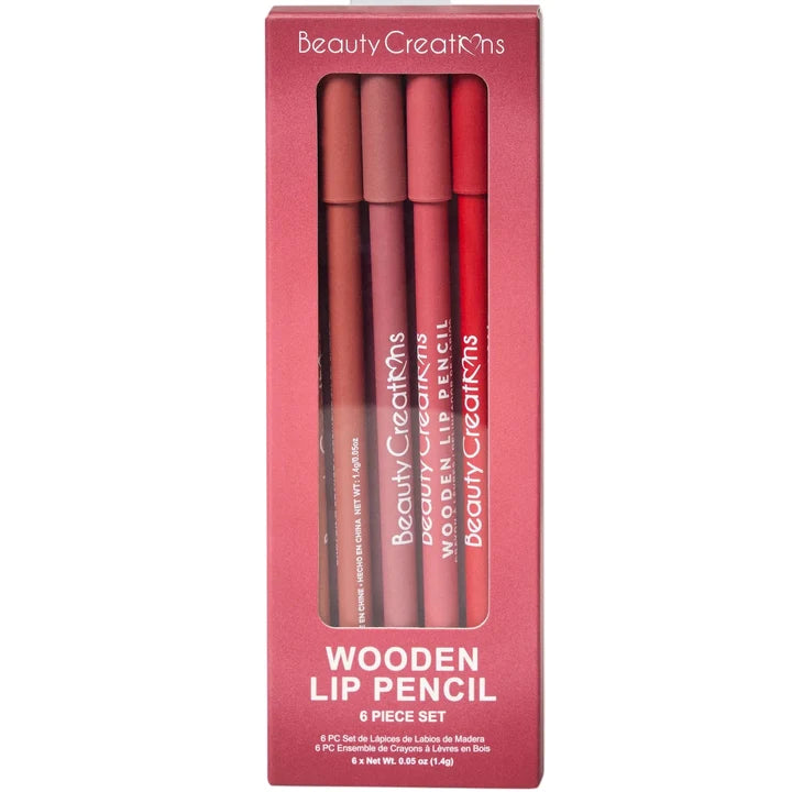 Beauty Creations wooden Lip Pencil Set 6 Pcs
