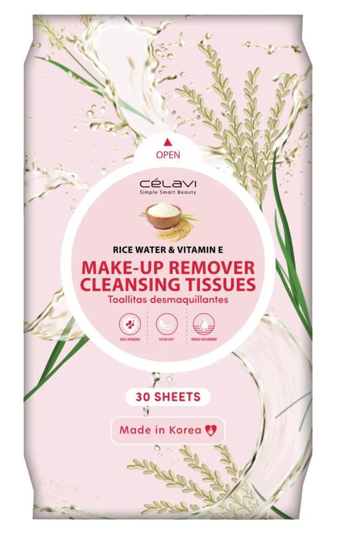 Celavi- Rice water & Vitamin E Make-Up Remover Cleansing Tissues
