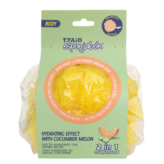 Esponjabon Bath Pouf + Soap Cucumber Melon, Hydrating Effect