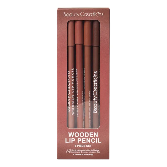 Beauty Creations wooden Lip Pencil Set 6 Pcs